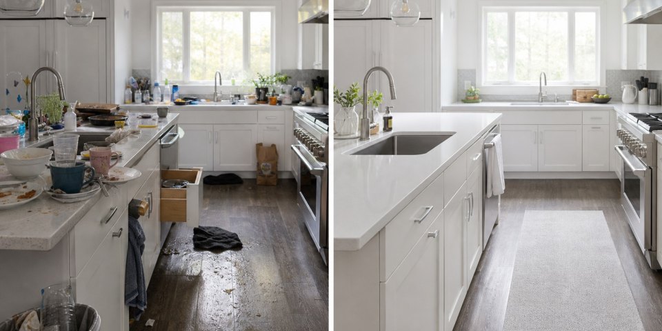House Cleaning before and after